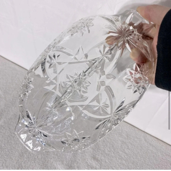 Vintage Clear Cut Glass Divided Relish Serving Dish - Picture 4 of 8